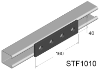 Staffa Piana di Fissaggio su Profili in Acciaio STF-1010