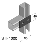 Staffa di Fissaggio su Profili in Acciaio Piana STF-1000