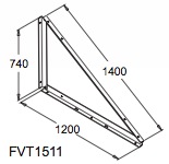 Schema triangolo supporto in verticale con zavorra