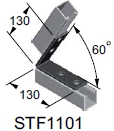 Pannelli Solari: Staffa collegamento Profili Strut in Acciaio a 60°