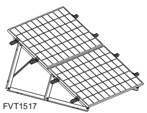 Esempio di Montaggio 2 Pannelli Fotovoltaici Orizzontali con Triangolo di Supporto Doppio