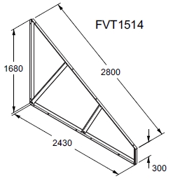 Fissaggio Pannelli Fotovoltaici su tetto piano: Disegno triangolo doppio per 2 pannelli verticali